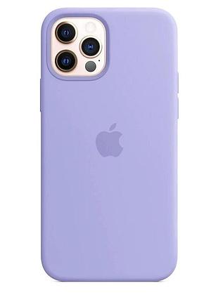 Чехол silicone case для iphone 12 pro lilac голубой