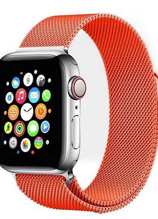 Ремінець міланська петля (milanese loop) для apple watch 38 mm/40mm/41mm (30) orange жовтогарячий