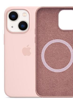 Чехол silicone case with magsafe для iphone 13 pink sand (01) пудра