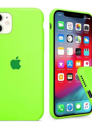 Чехол silicone full case для iphone 12 party green салатовый
