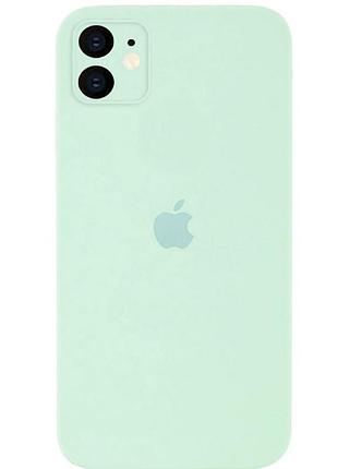 Чехол silicone full case camera square (квадратные) для iphone 11 turquoise (03) светло зеленый