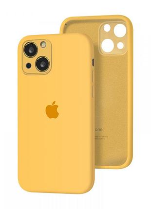 Чехол silicone full case camera protective для iphone 14 yellow (07) желтый