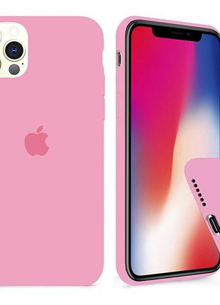 Чохол silicone full case для iphone 12 pro light pink рожевий