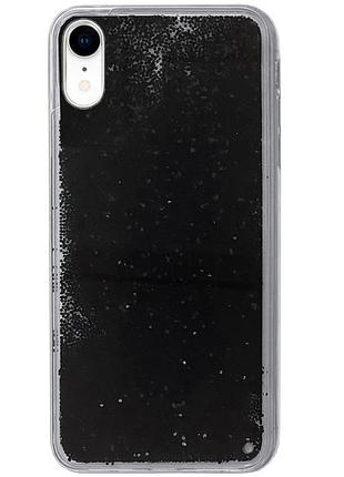 Чохол silicone з блискітками для iphone xr (05) black чорний