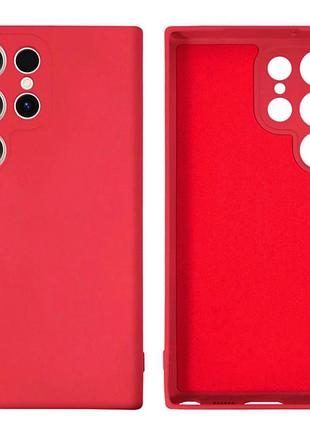 Чехол silicone case camera protective для samsung s23 ultra (15) бордовый rose red