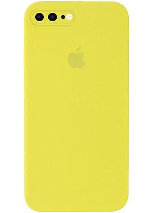 Чехол silicone full case camera square (квадратные) для iphone 8 plus flash (10) желтый