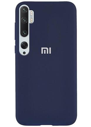 Чехол silicone case premium для xiaomi mi note10 dark blue (08) темно синий