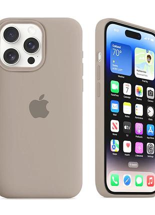 Чохол kassel silicone full case protective для iphone 15 pro з мікрофіброю сірий pebble