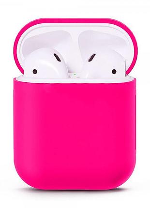Чехол silicone case slim для airpods hot pink (31) розовый