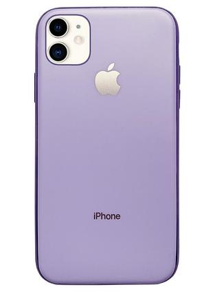 Чехол silicone glass case для iphone 11 (03) lilac лиловый