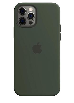 Чохол silicone case для iphone 12 pro forest green темно-зелений
