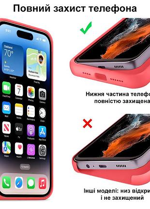 Чехол kassel silicone full case protective для iphone 16 pro max с микрофиброй коралловый coral 6