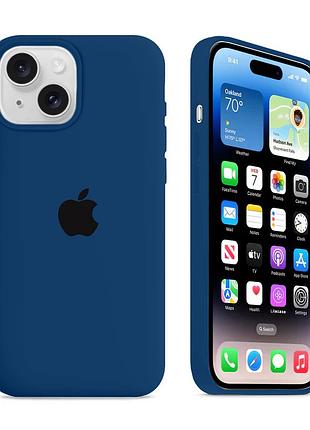 Чохол kassel silicone full case protective для iphone 13 з мікрофіброю темно-синій navy blue