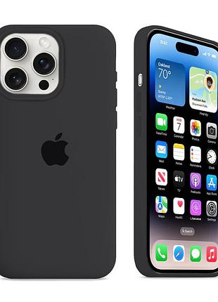 Чохол kassel silicone full case protective для iphone 14 pro max з мікрофіброю темно-сірий charcoal gray