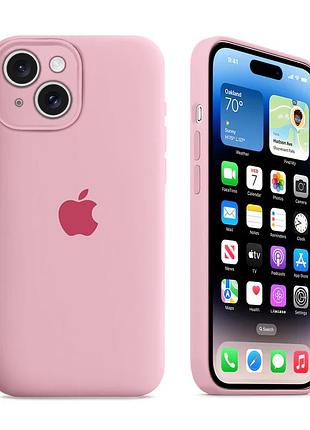 Чехол с защитой камеры kassel silicone camera protective для iphone 13 (06) розовый light pink