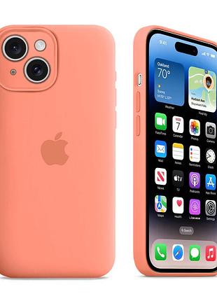 Чехол с защитой камеры kassel silicone camera protective для iphone 15 (27) оранжевый begonia_old