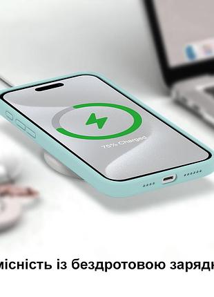 Чехол kassel silicone full case protective для iphone 16 с микрофиброй голобуй turquoise 8