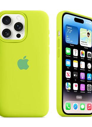 Чохол kassel silicone full case protective для iphone 16 pro max з мікрофіброю яскраво-зелений shiny green