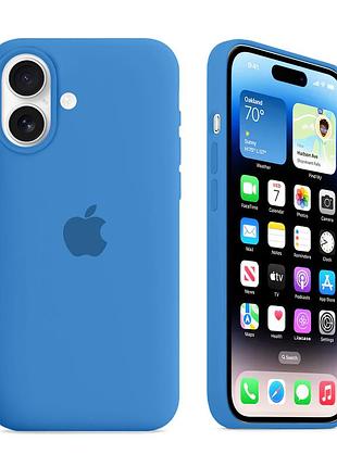 Чохол kassel silicone full case protective для iphone 16 з мікрофіброю синій denim blue