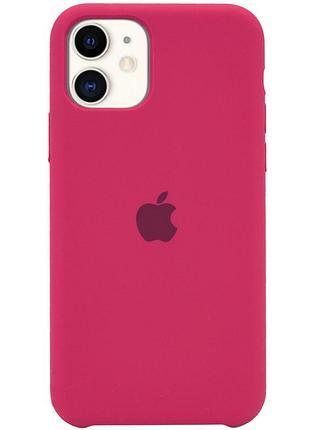 Чохол silicone case для iphone 11 rose red бордовий
