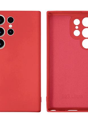 Чехол silicone case camera protective для samsung s23 ultra (01) красный red