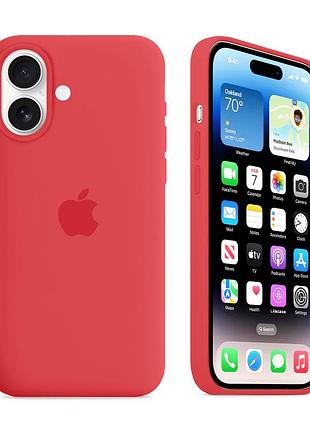 Чехол kassel silicone full case protective для iphone 16 с микрофиброй красный raspberry