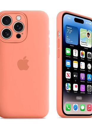 Чохол із захистом камери kassel silicone camera protective для iphone 15 pro (27) жовтогарячий begonia_old