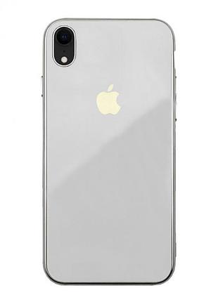 Чохол скляний glass case для iphone xr (03) white білий