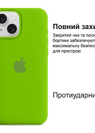 Чехол kassel silicone full case protective для iphone 15 с микрофиброй зеленый green 2