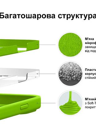 Чехол kassel silicone full case protective для iphone 15 с микрофиброй зеленый green 3