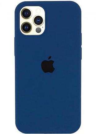 Чехол silicone case для iphone 12 pro max navy blue синий