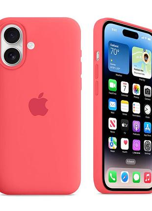 Чехол kassel silicone full case protective для iphone 16 с микрофиброй коралловый coral