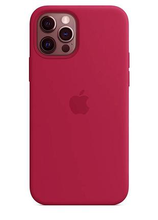 Чехол silicone full case для iphone 14 pro max rose red (23) бордовый