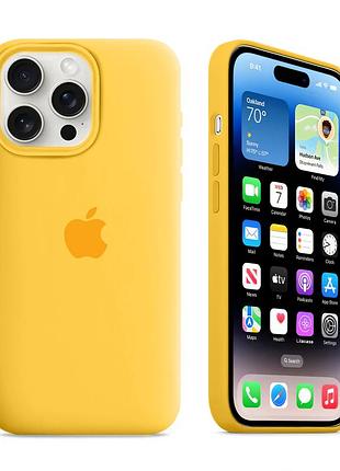Чехол kassel silicone full case protective для iphone 13 pro max с микрофиброй желтый yellow