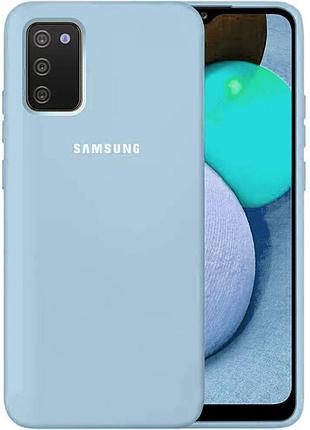 Чохол silicone case для samsung premium a02s lilac cream (11) блакитний