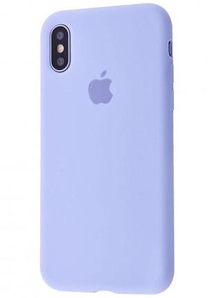 Чехол silicone case для iphone x/xs lilac cream голубой