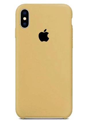 Чехол silicone case для iphone xs max gold золотой