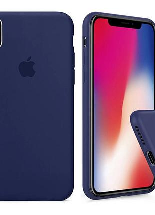 Чохол silicone full case для iphone xs max dark blue темно-синій