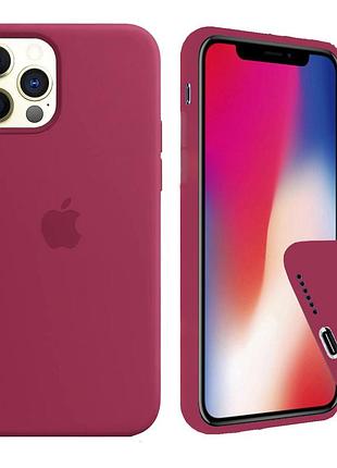 Чехол silicone full case для iphone 11 pro rose red бордовый