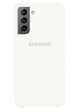 Чехол silicone case для samsung premium s21 white (09) белый