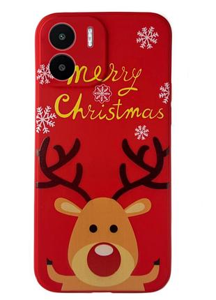 Чехол новогодний premium для xiaomi redmi a1 (05) олень merry christmas красный