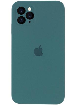 Чехол silicone full case camera square (квадратные) для iphone 11 pro pine green (41) зеленый