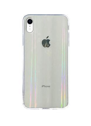 Чехол прозрачный rainbow для iphone xr радужый