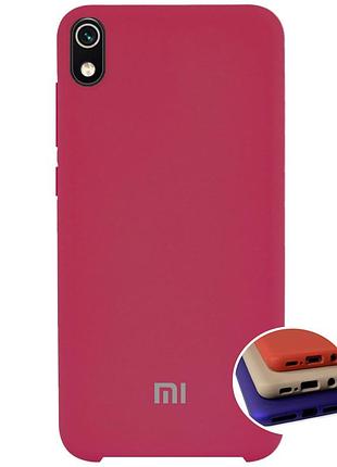 Чехол silicone full case для xiaomi redmi 7a (23) rose red бордовый