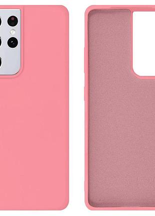 Чохол silicone case camera protective для samsung s21 ultra (04) рожевий pink