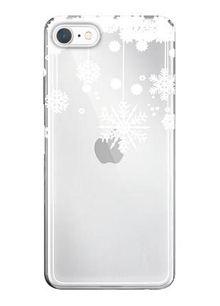 Чехол прозрачный новогодний clear для iphone 6 (14) снежинка