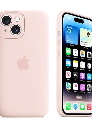 Чохол із захистом камери kassel silicone camera protective для iphone 15 (75) рожевий chalk pink