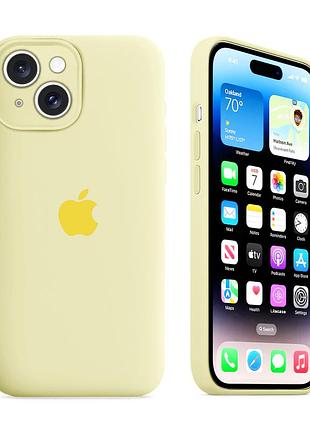 Чохол із захистом камери kassel silicone camera protective для iphone 15 (51) жовтий mellow yellow