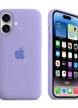 Чехол kassel silicone full case protective для iphone 16 с микрофиброй фиолетовый lilac