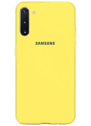 Чехол silicone case для samsung premium note 10 yellow (20) желтый